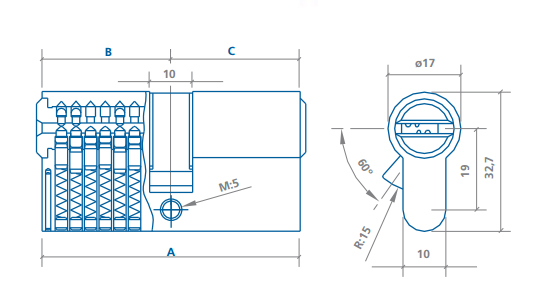 Cilindro cerradura DS-15